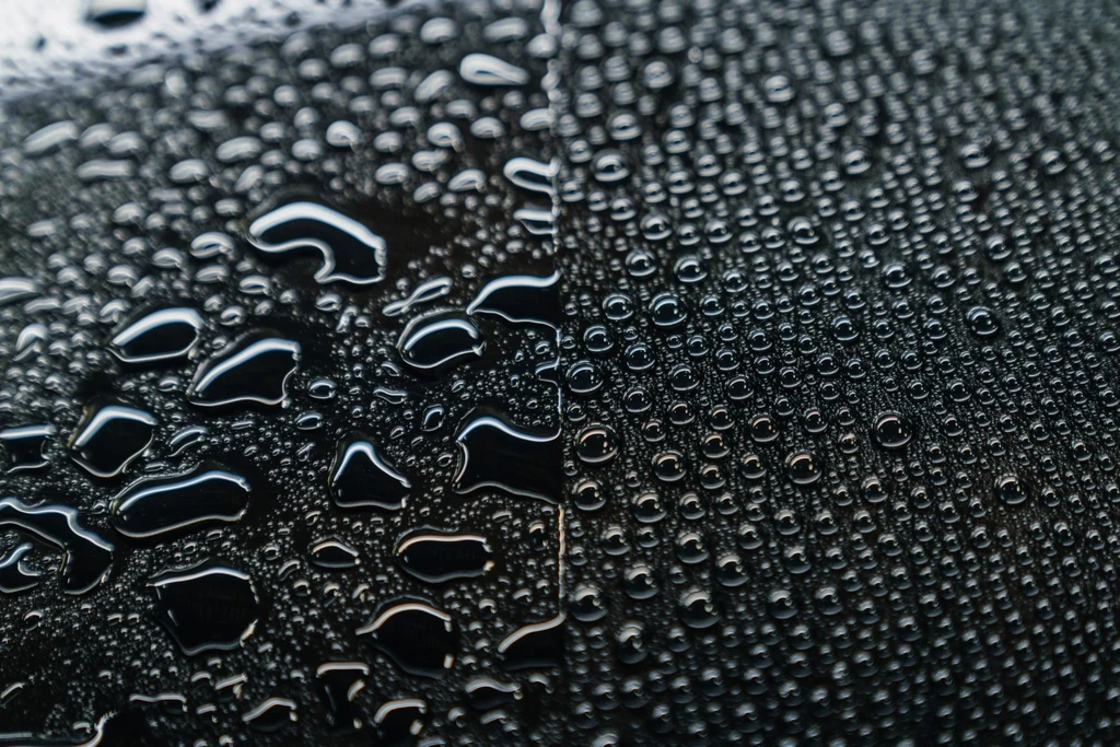 Water beading on protected surface