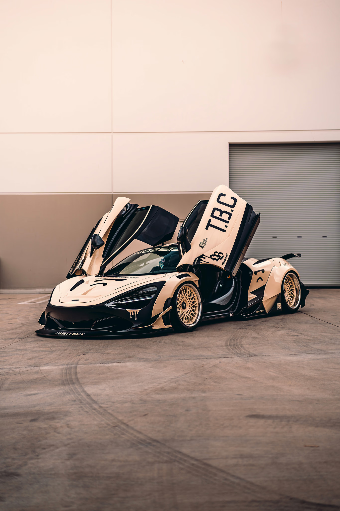 Customized white supercar
